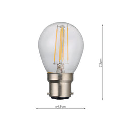 (SOLD AS 5PK) B22 LED DIMM GB LAMP 4W 400LM CLEAR