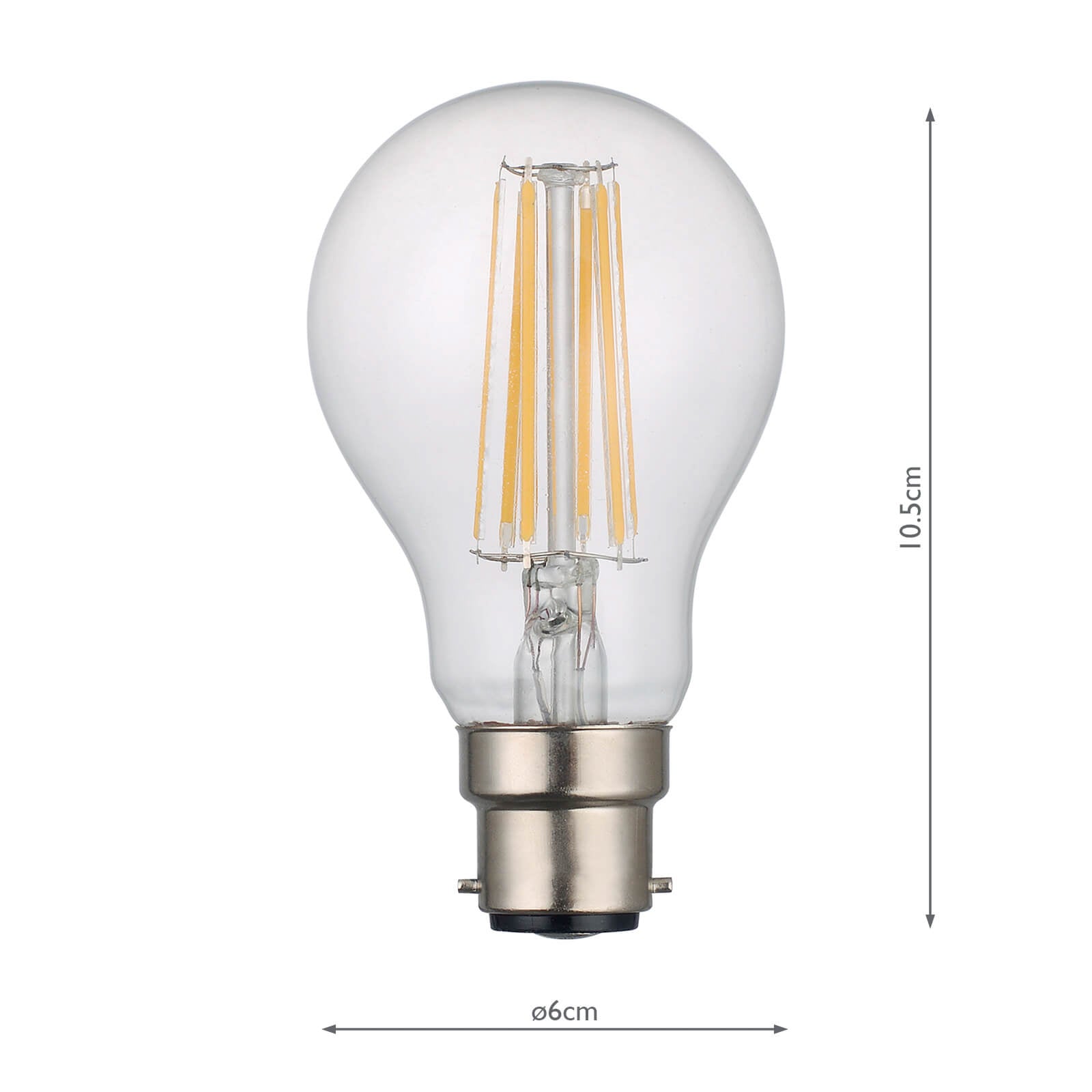 (SOLD AS 5PK) B22 LED DIMM GLS LAMP 8W 950LM CLEAR