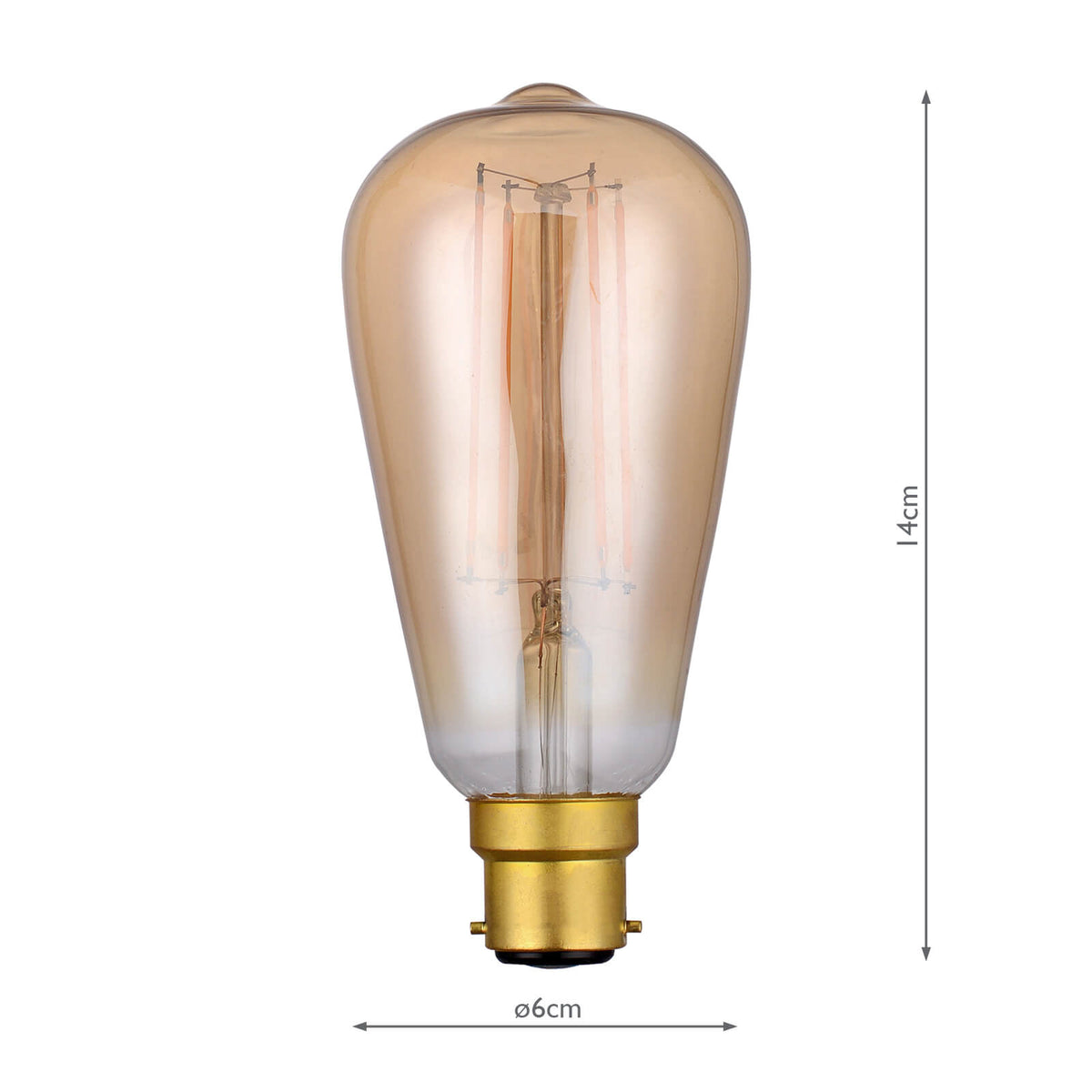 (SOLD AS 5PK)B22 LED DIM VINT RUSTIKA LAMP 4W 240L