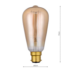 (SOLD AS 5PK)B22 LED DIM VINT RUSTIKA LAMP 4W 240L