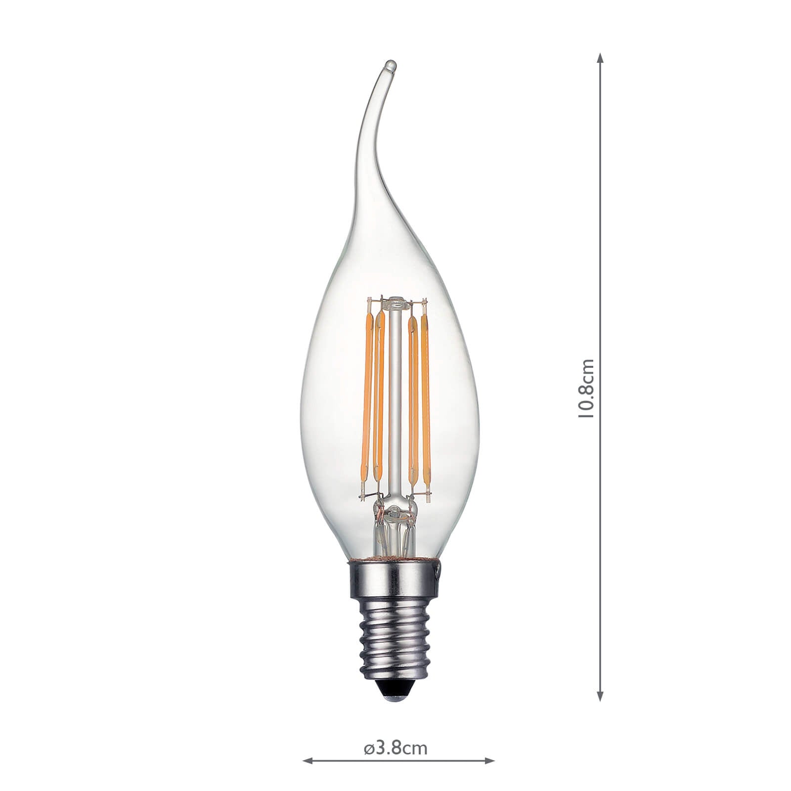 INDIVIDUAL  E14 DIM 4W 400LM CDV CANDLE LAMP CLE