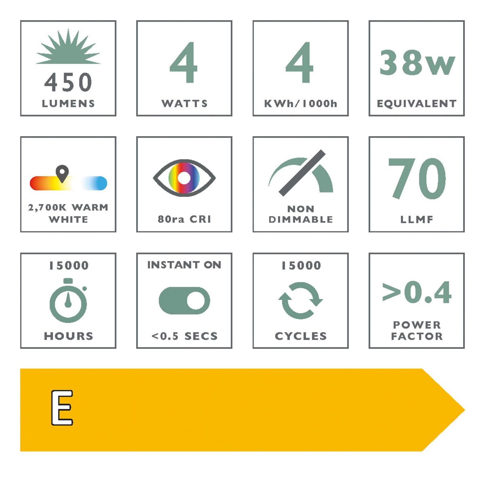 INDIVIDUAL  E14 LED GB LAMP 4W 450LM FROSTED