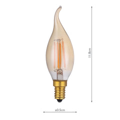 (SOLD AS 5PK)E14 LED DIM VINT CNDL TIP LAMP 4W 250