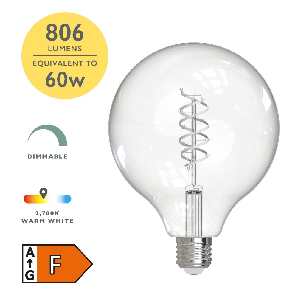 (Pack of 4) LED ES/E27 Globe Light Bulb (Lamp) 8w 806lm 2700k