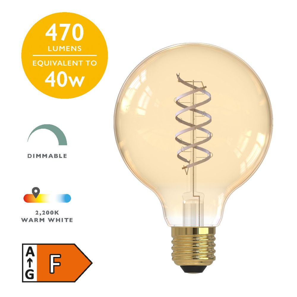 (Pack of 6) LED ES/E27 Globe Light Bulb (Lamp) 5.5w 470lm 2200k