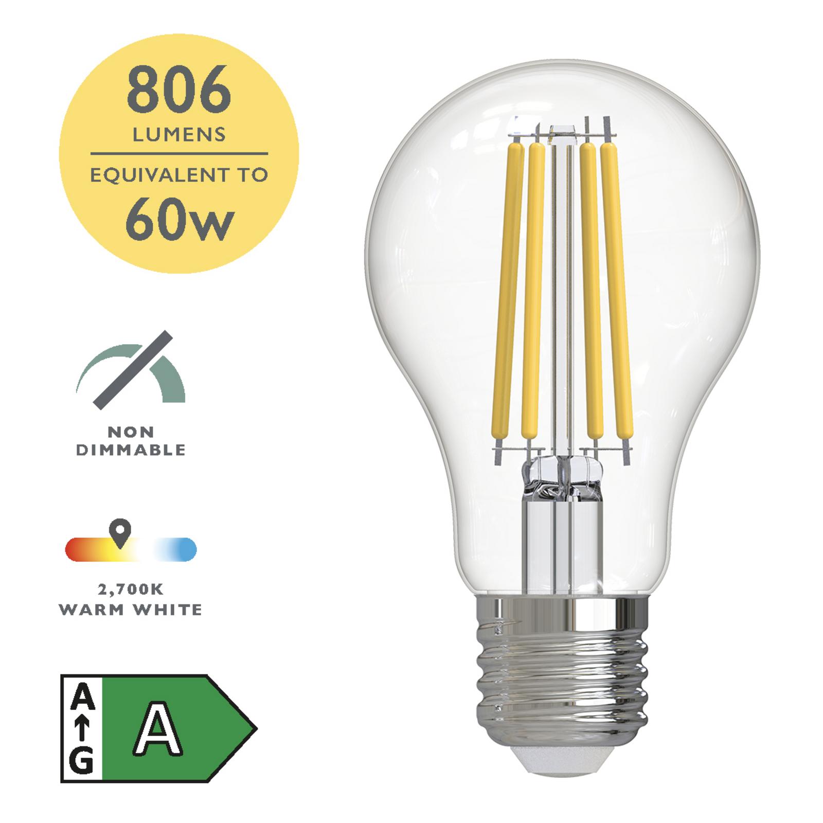 (SOLD AS 6PK) E27 A60 LED GLS LAMP 3.8W 806LM 2700