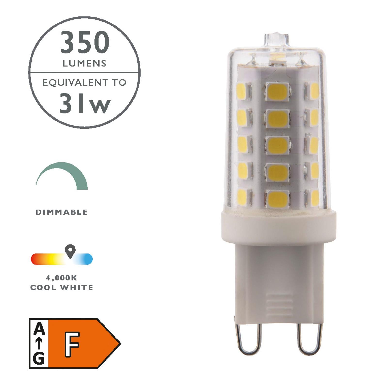 (SOLD AS 10PK) G9 LED LAMP DIM 3.5W 350LM 4000K CL