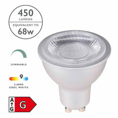 Single GU10 Light Bulb LED 7W 450LM 3000K