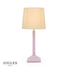 Joules Buscot Table Lamp Matt Pink and Matt Antique Brass With Scalloped Shade