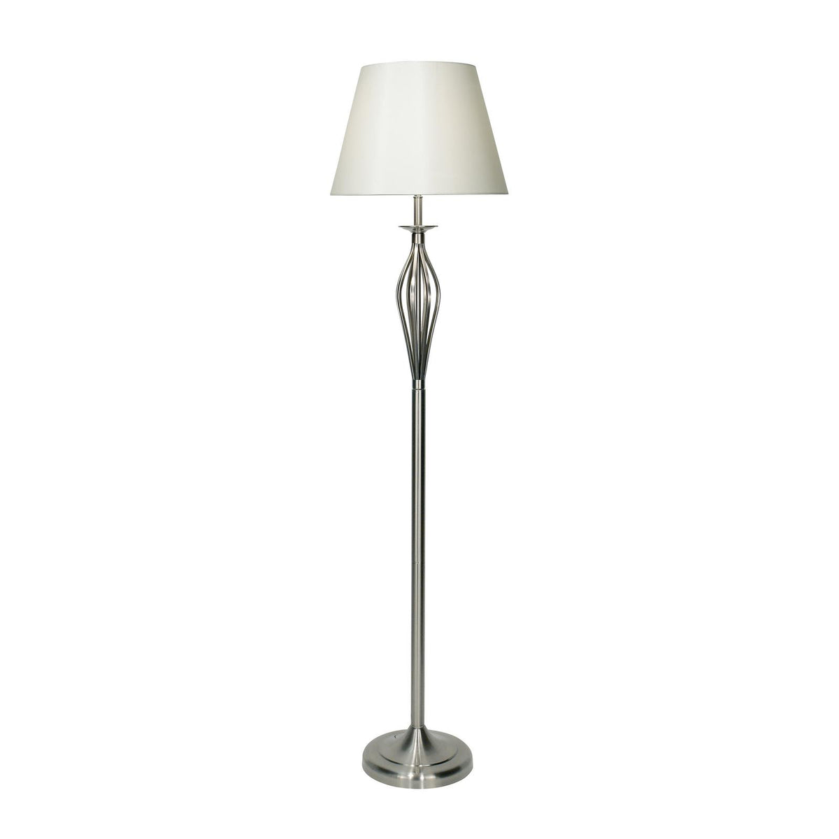 Bybliss Floor Lamp Satin Chrome With Shade (Multipack)