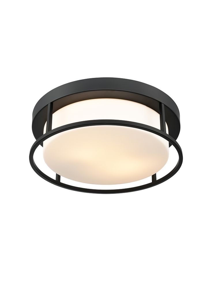 Blaine Black Painted 300mm Flush Ceiling Fitting