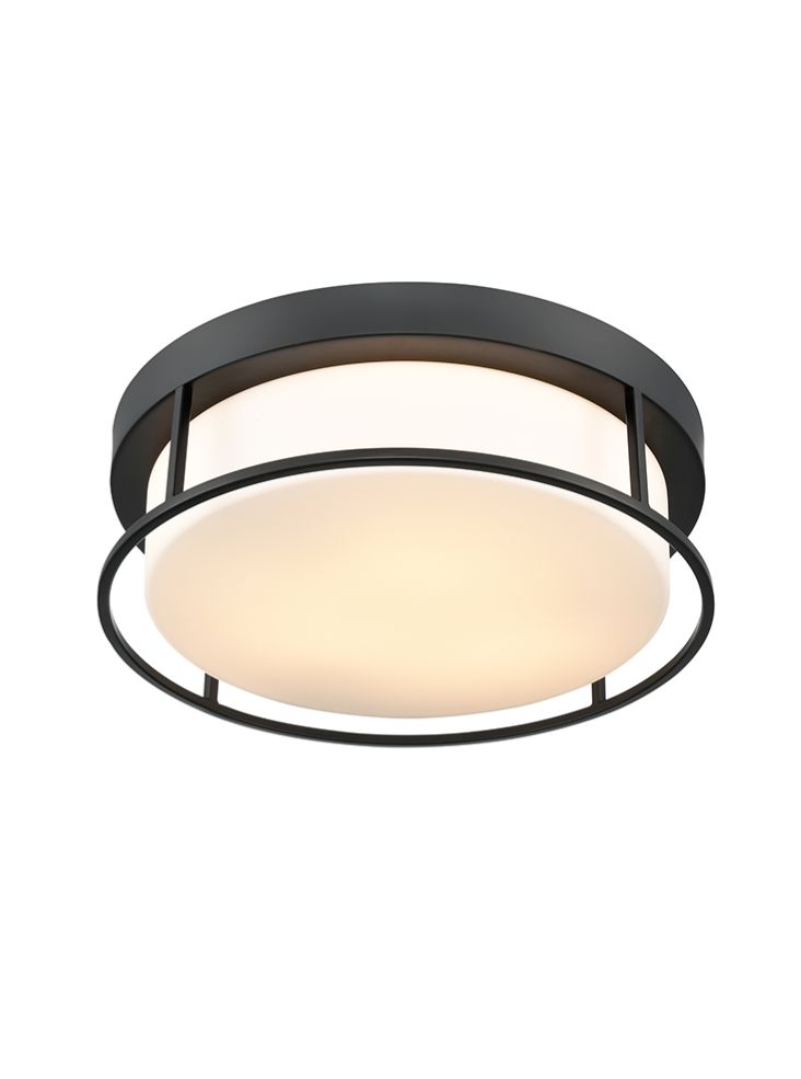 Blaine Black Painted 380mm Flush Ceiling Fitting