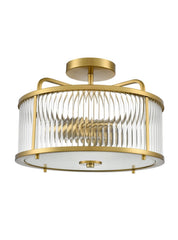 Franklite Bonham Aged Brass Semi Flush Ceiling Fitting
