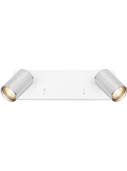 Broadway 2lt Spotlight Matt White with polished nickel sleeve