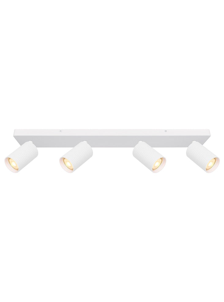 Broadway 4lt Spotlight Matt White with white ribbed sleeve