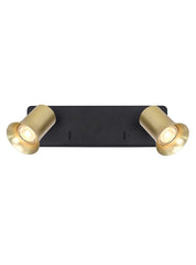 Broadway 2lt Spotlight Matt Black with satin brass sleeve