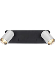 Broadway 2lt Spotlight Matt Black with polished nickel sleeve