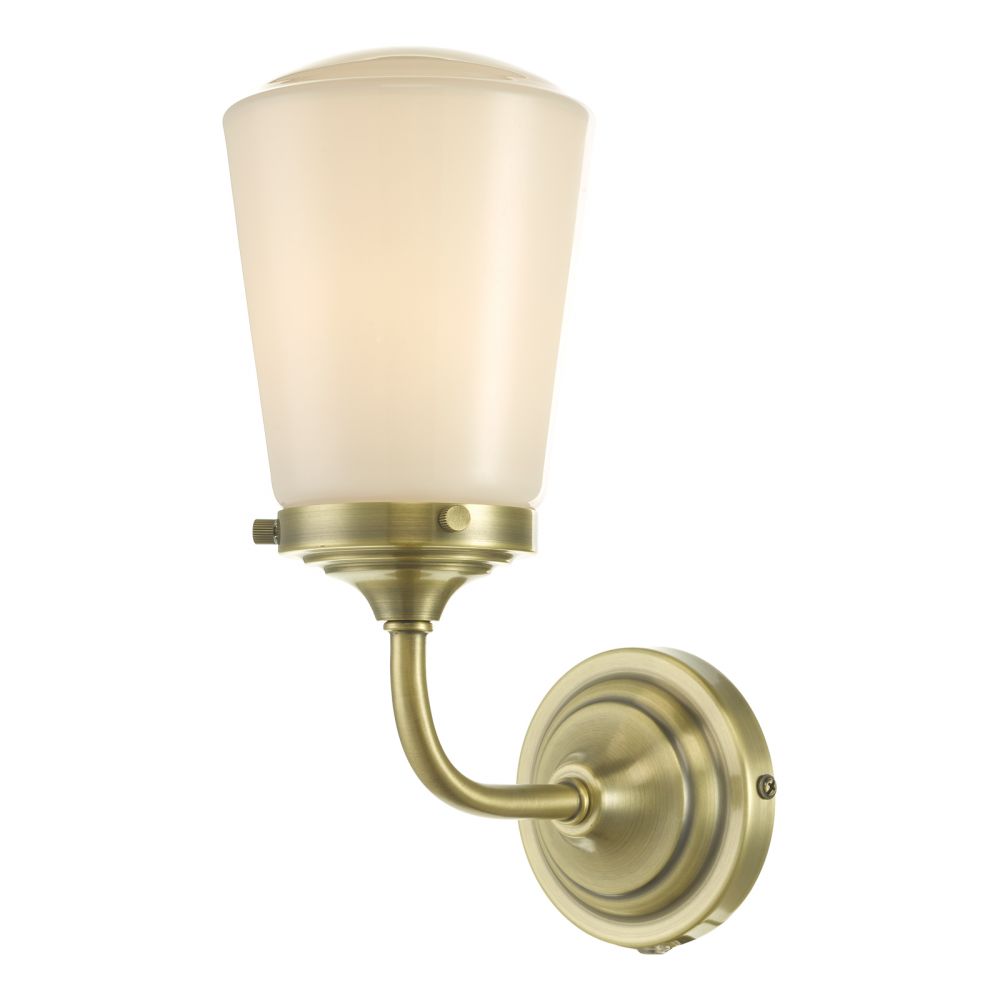 Caden Bathroom Wall Light Antique Brass CAD0775 Dar Lighting