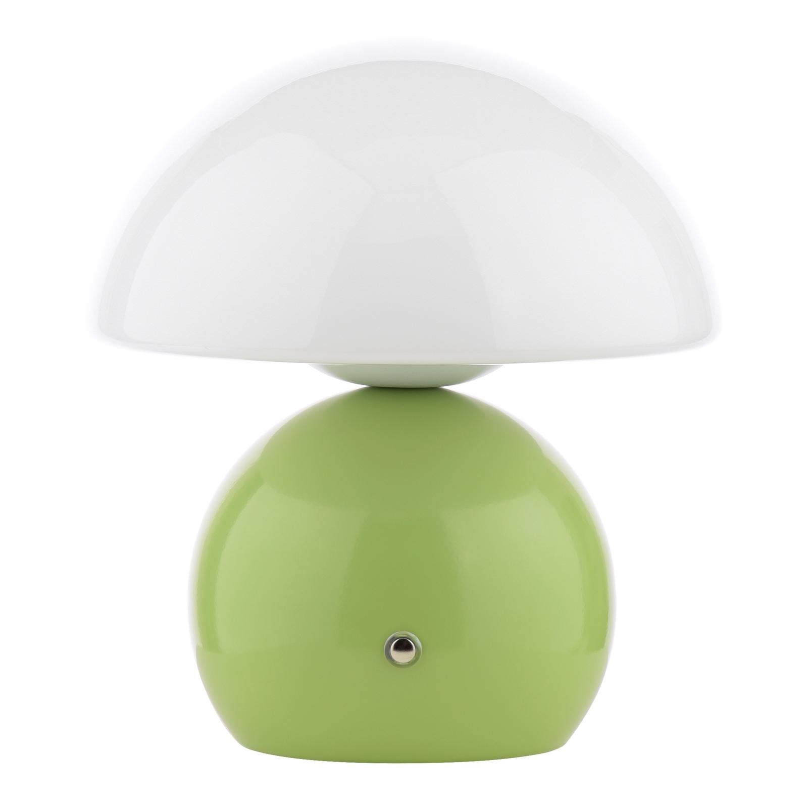 Caesar Rechargeable Table Lamp Green and Opal Glass LED