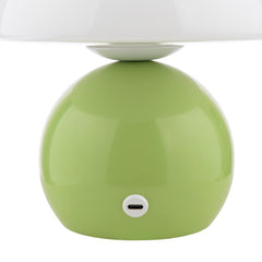 Caesar Rechargeable Table Lamp Green and Opal Glass LED