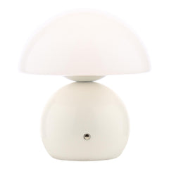 Caesar Rechargeable Table Lamp White and Opal Glass LED