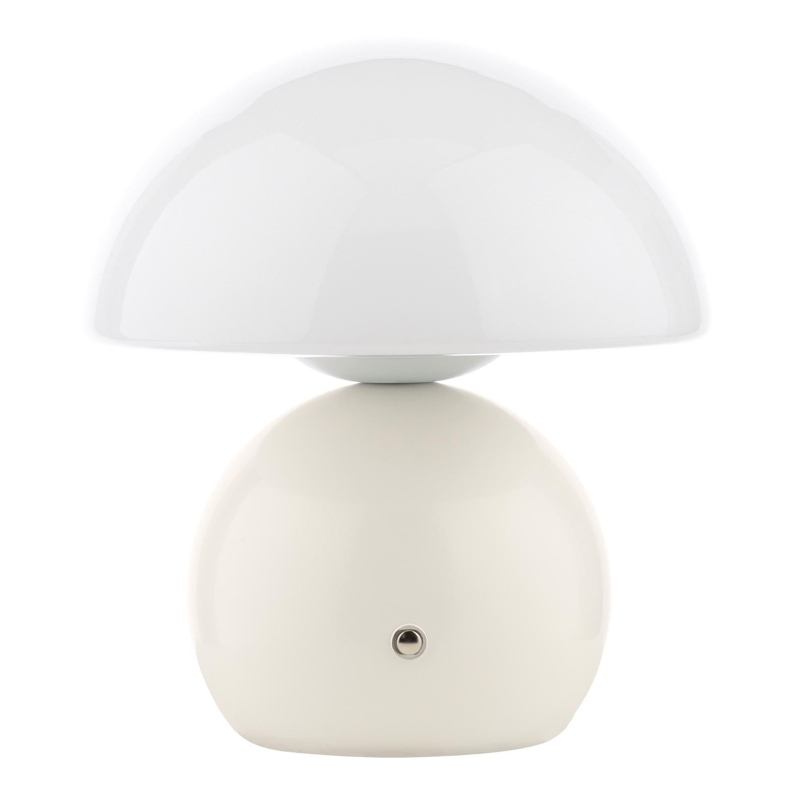 Caesar Rechargeable Table Lamp White and Opal Glass LED