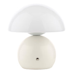 Caesar Rechargeable Table Lamp White and Opal Glass LED