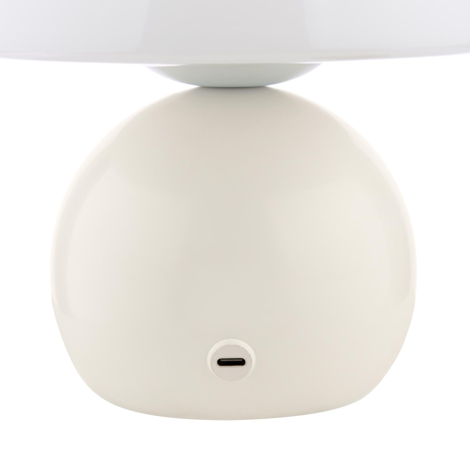 Caesar Rechargeable Table Lamp White and Opal Glass LED