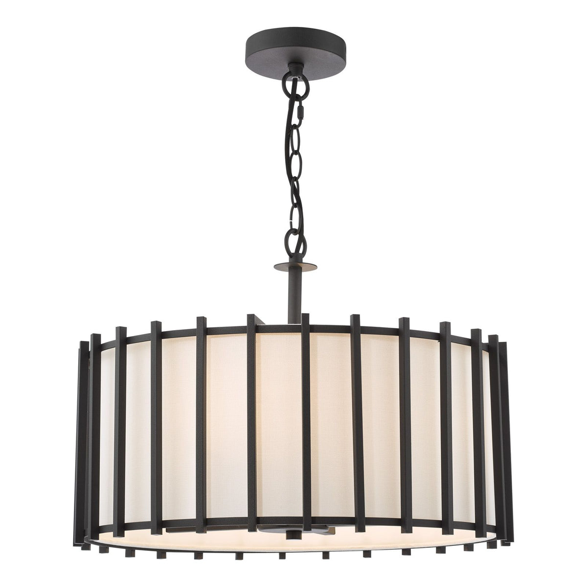 Cagliari 4 Light Pendant Matt Black and Ivory