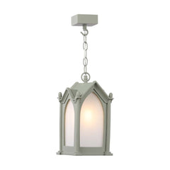 Canterbury Outdoor Porch Light Matt Sage and Frosted Glass IP23