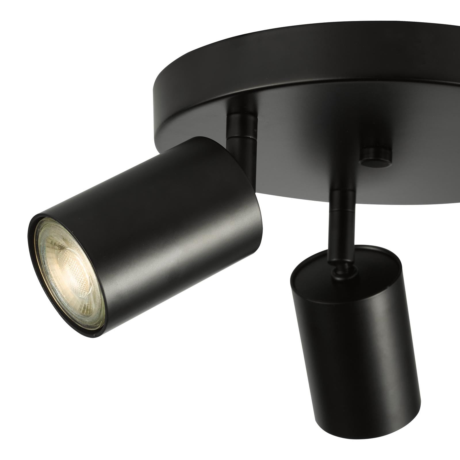 Cawley 3 Light Plate Spotlight Matt Black