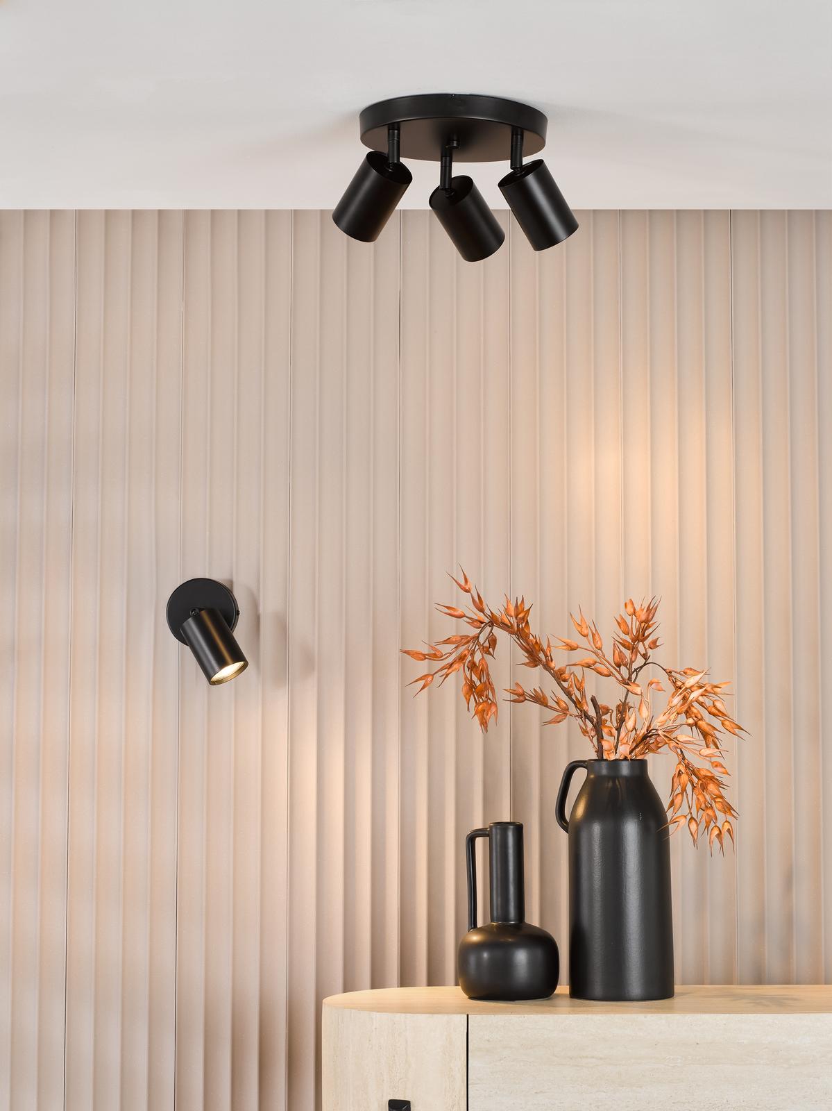 Cawley 3 Light Plate Spotlight Matt Black
