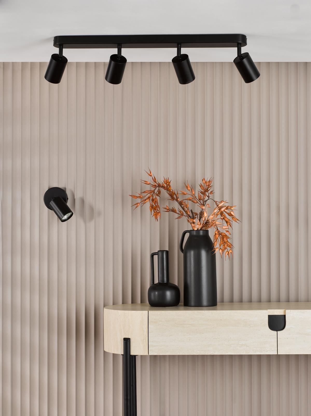 Cawley 4 Light Plate Spotlight Matt Black