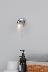 Cedric Bathroom Single Wall Spotlight Polished Chrome Glass IP44