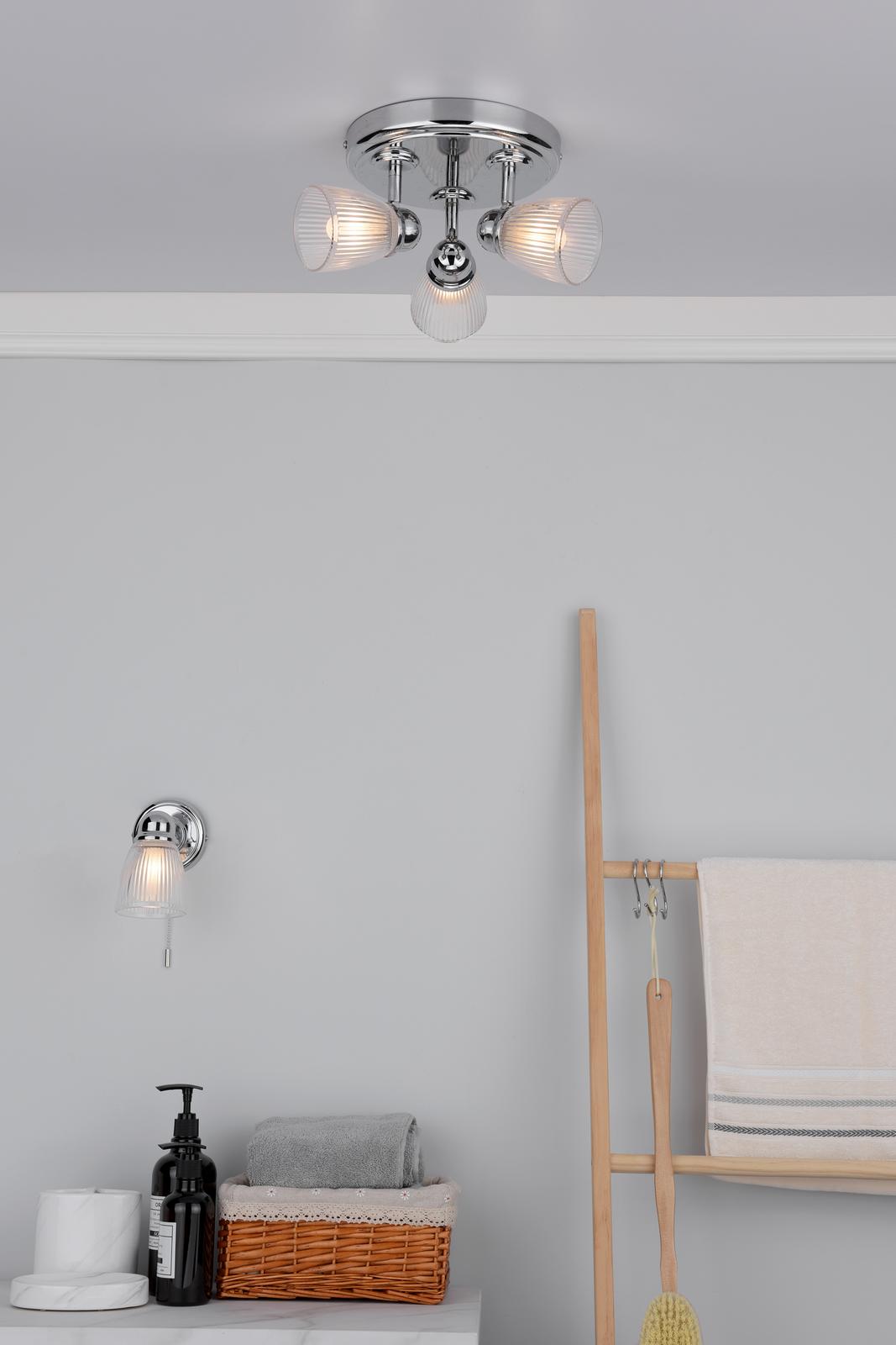 Cedric Bathroom Single Wall Spotlight Polished Chrome Glass IP44