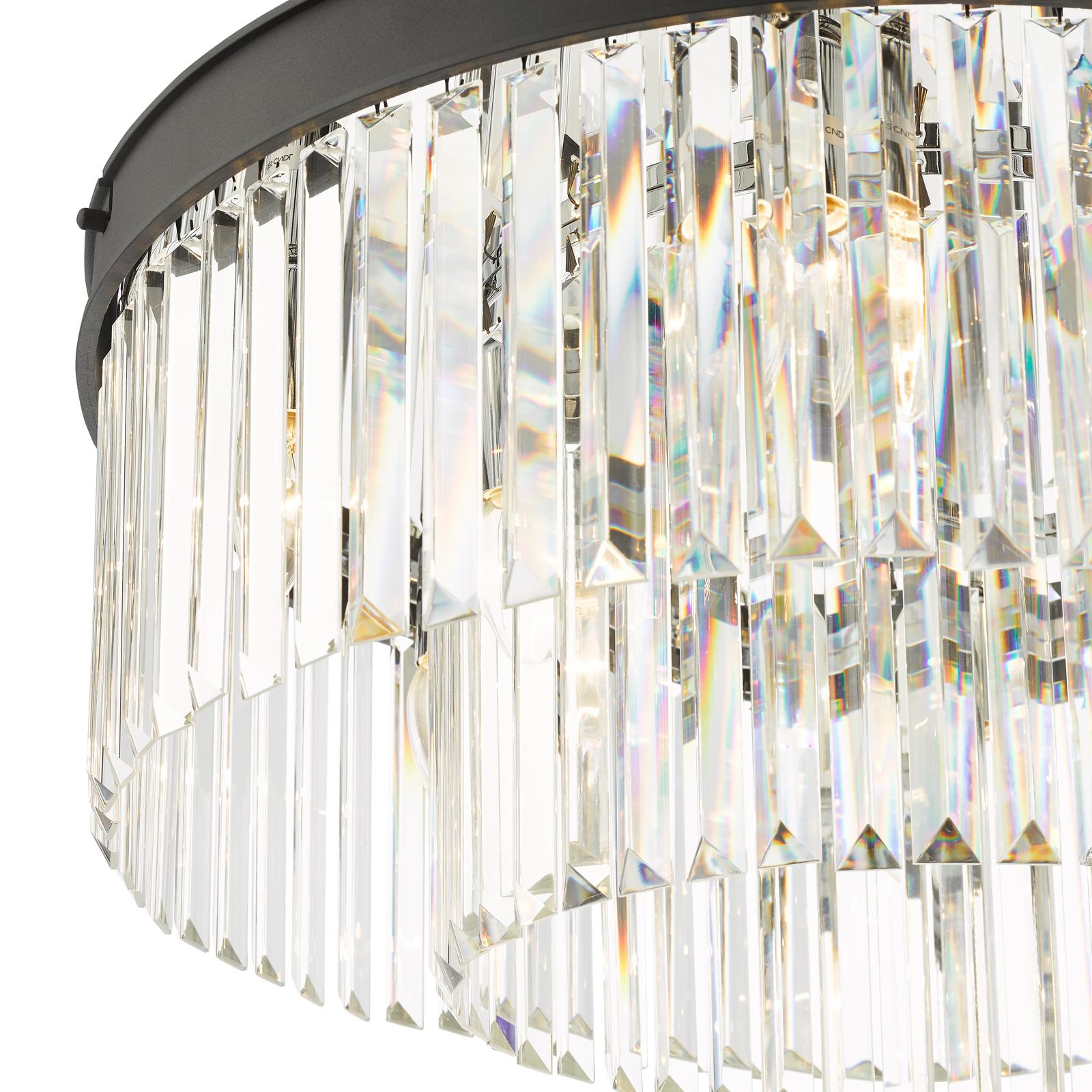 Celeus 6 Light Flush Matt Anthracite & Crystal