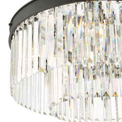 Celeus 6 Light Flush Matt Anthracite & Crystal