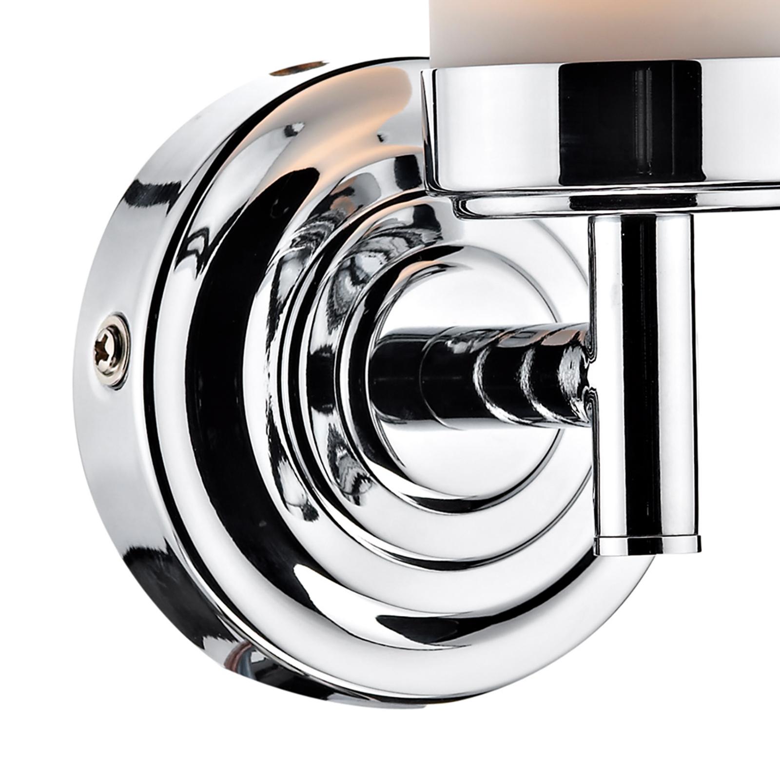 Century Bathroom Wall Light Polished Chrome Opal Glass IP44