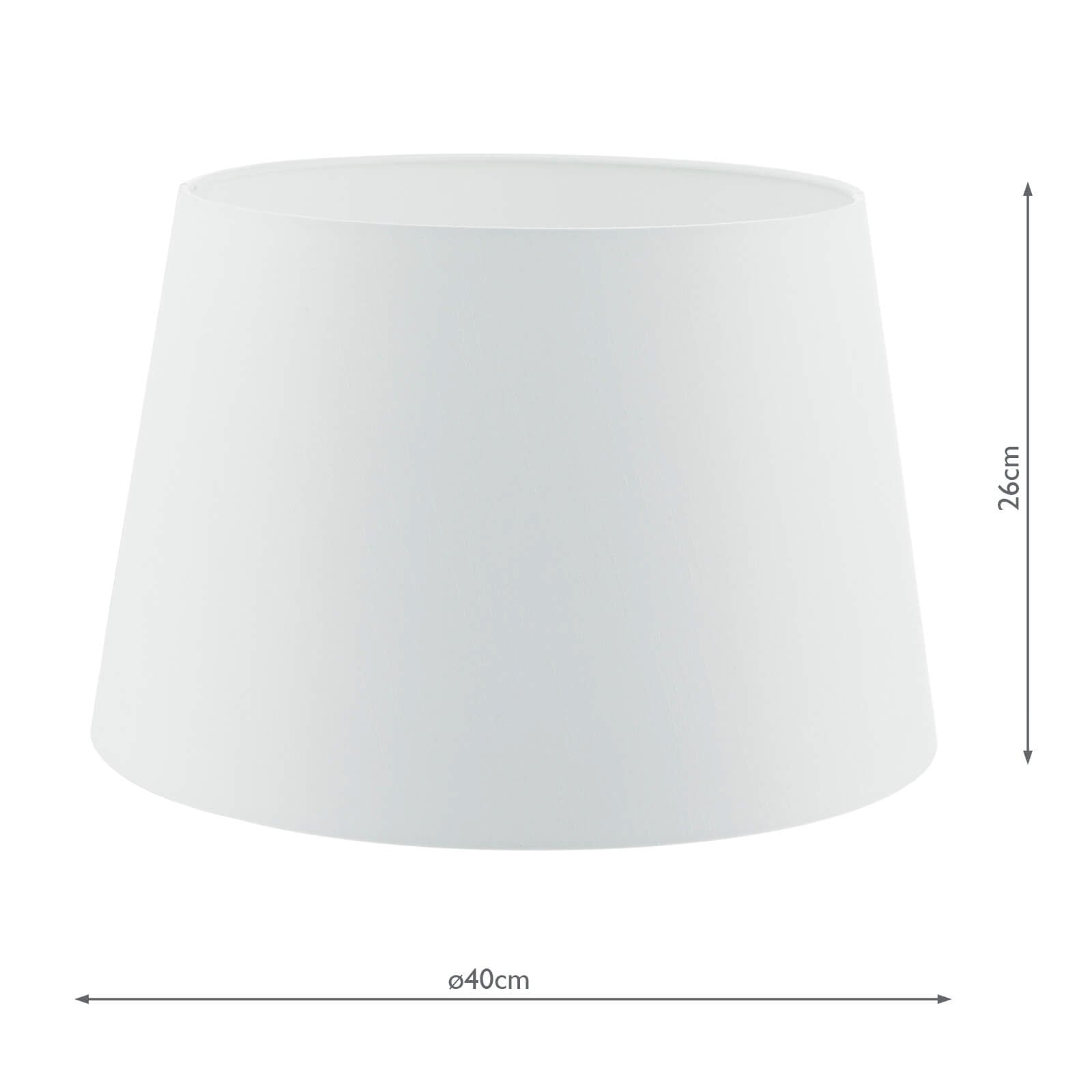 Cezanne White Faux Silk Tapered Drum Shade White 40cm
