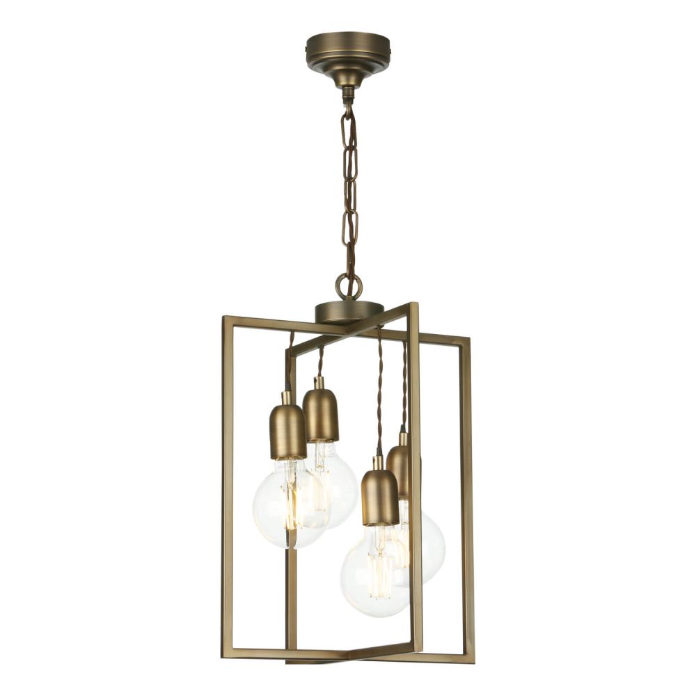 David Hunt Lighting Chiswick 4 Light Pendant Antique Brass