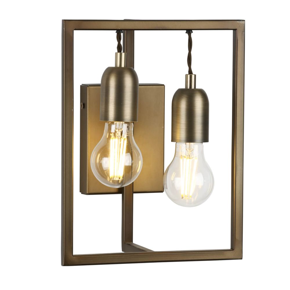 Chiswick 2 Light Wall Light Antique Brass