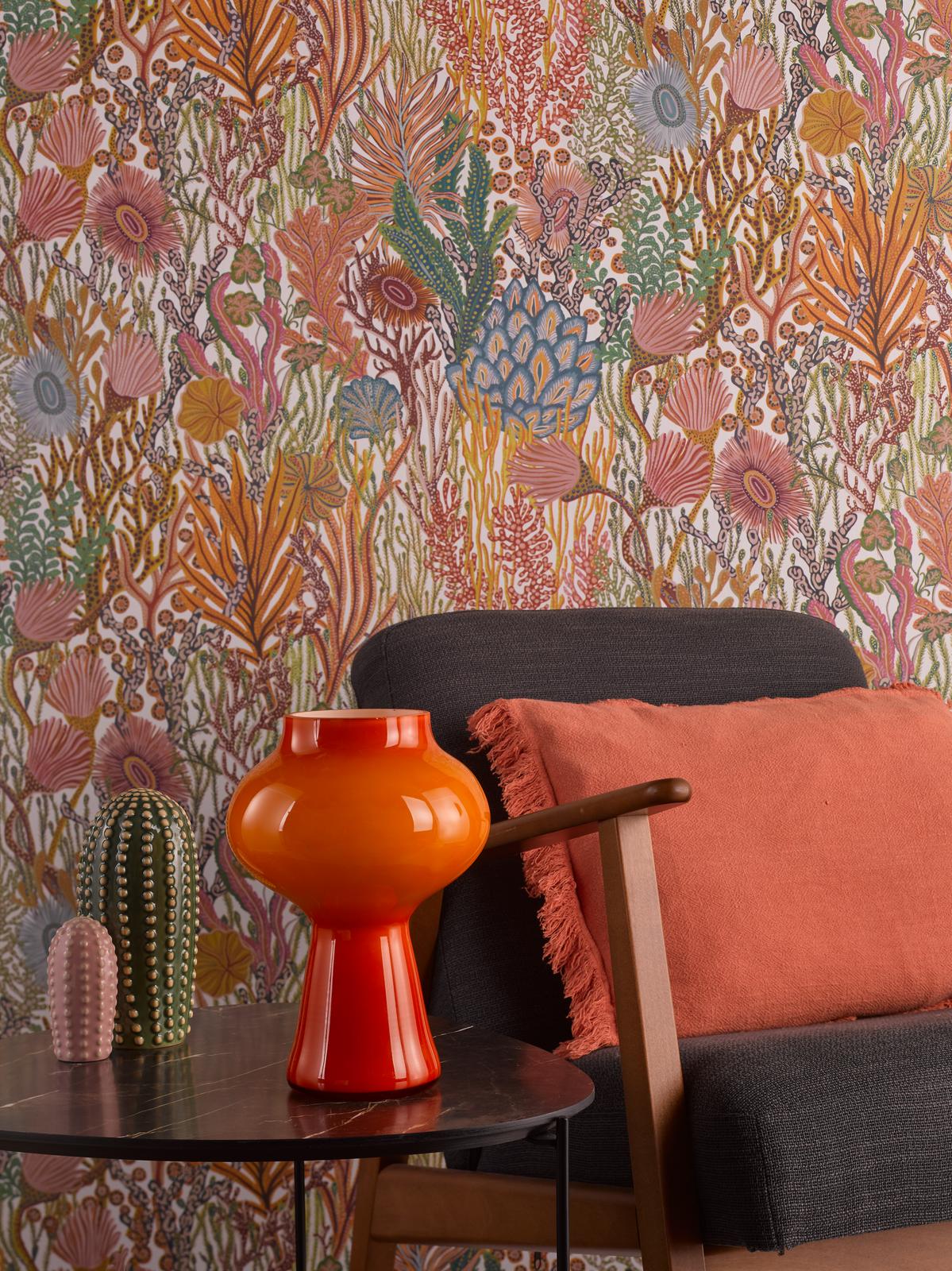 Chrissy Table Lamp Orange Art Glass