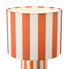 Cicada Table Lamp Orange Ceramic and Polished Chrome With Shade