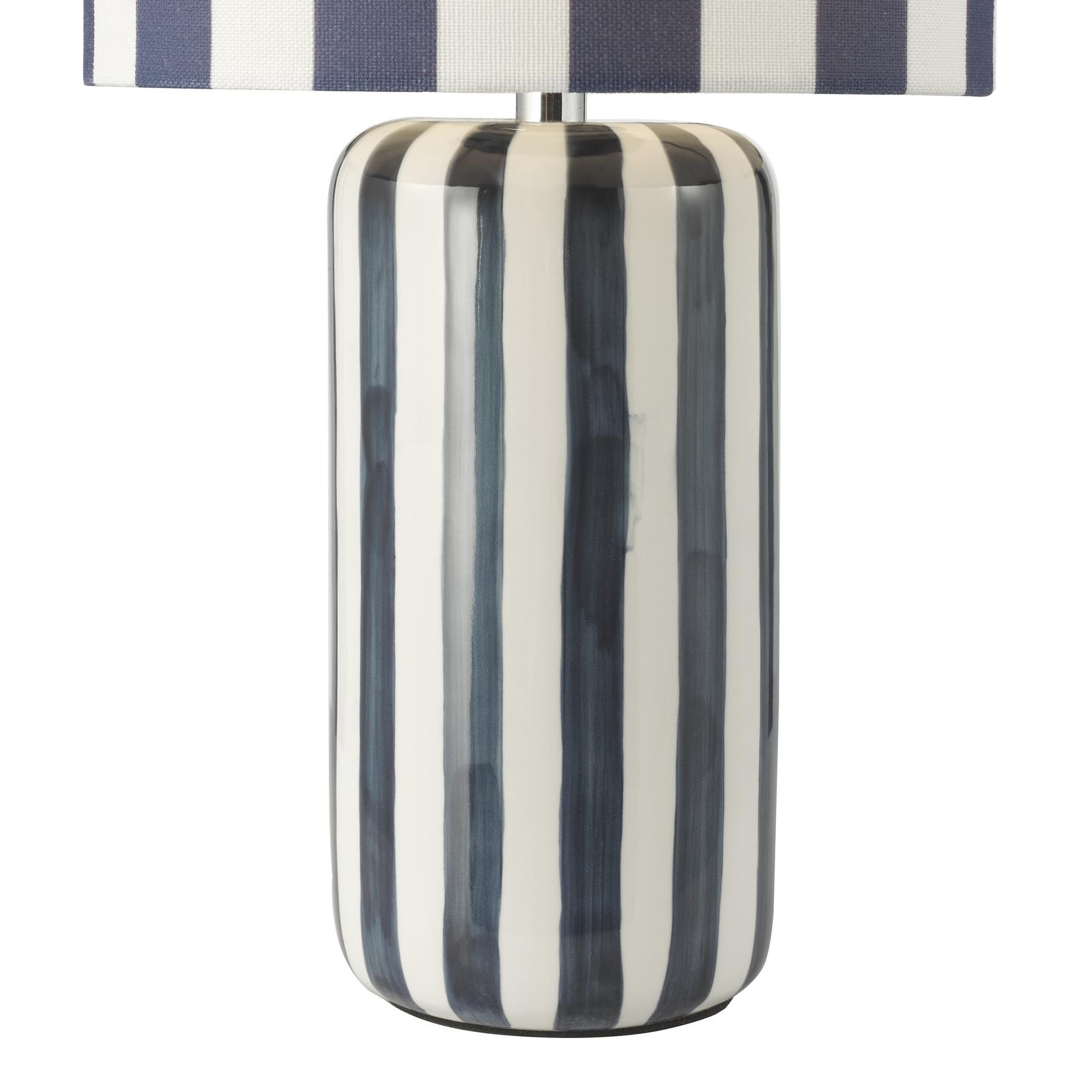 Cicada Table Lamp Blue Ceramic and Polished Chrome With Shade