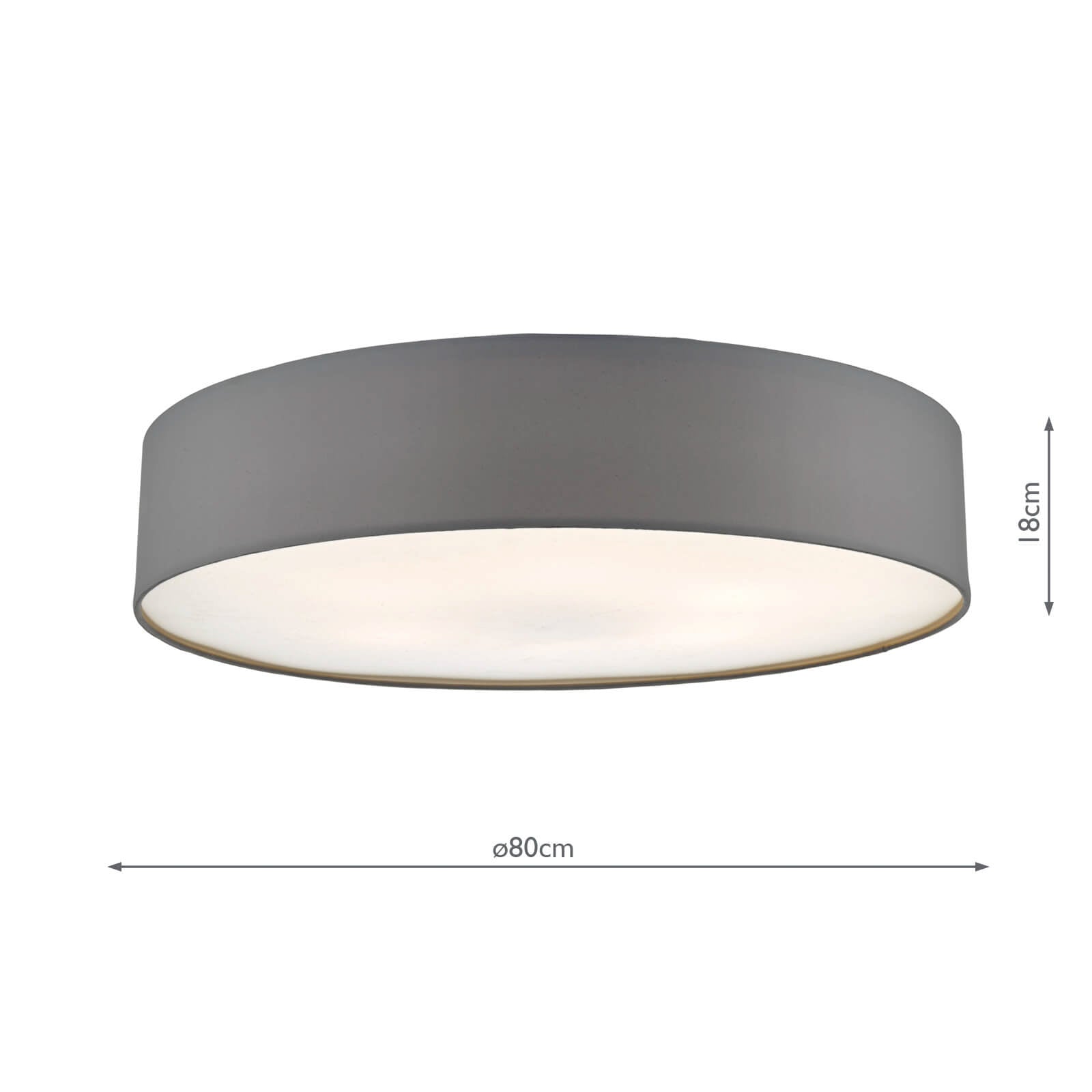 Cierro 6 Light Flush Grey 80cm