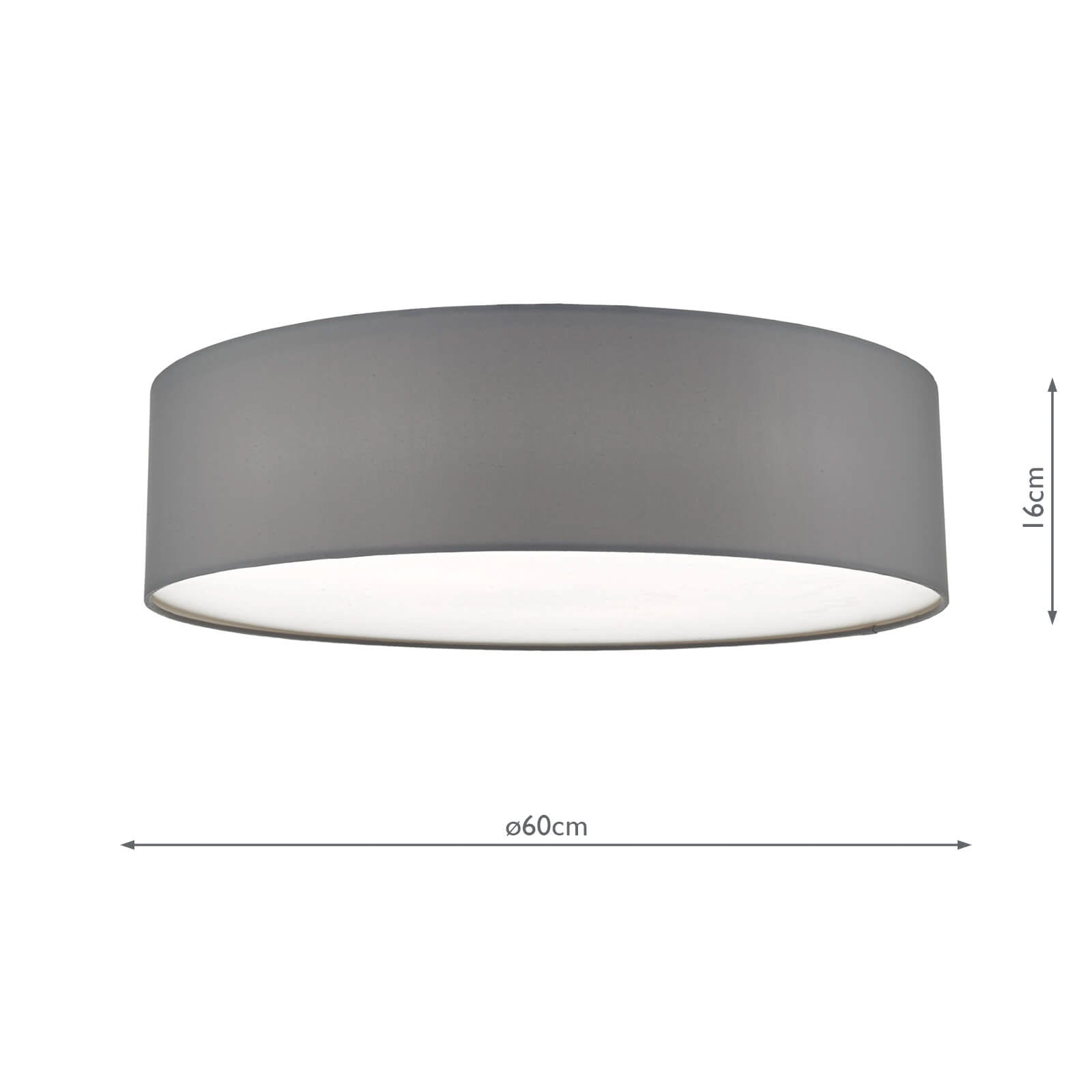 Cierro 4 Light Flush Grey 60cm