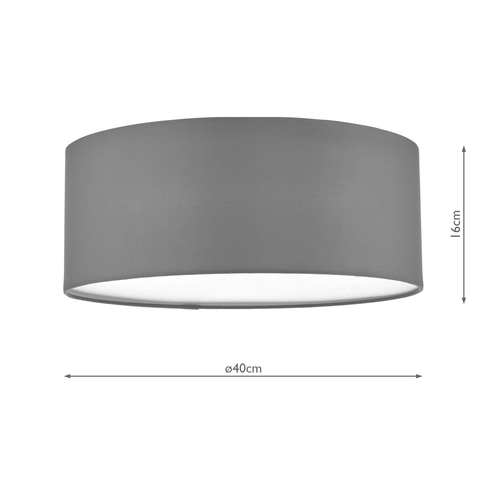 Cierro 3 Light Flush Grey 40cm