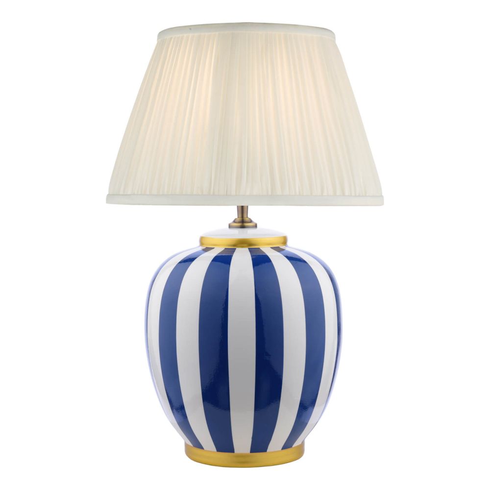 Circus Ceramic Table Lamp Blue & White With Shade