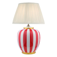 Circus Ceramic Table Lamp Red & White With Shade