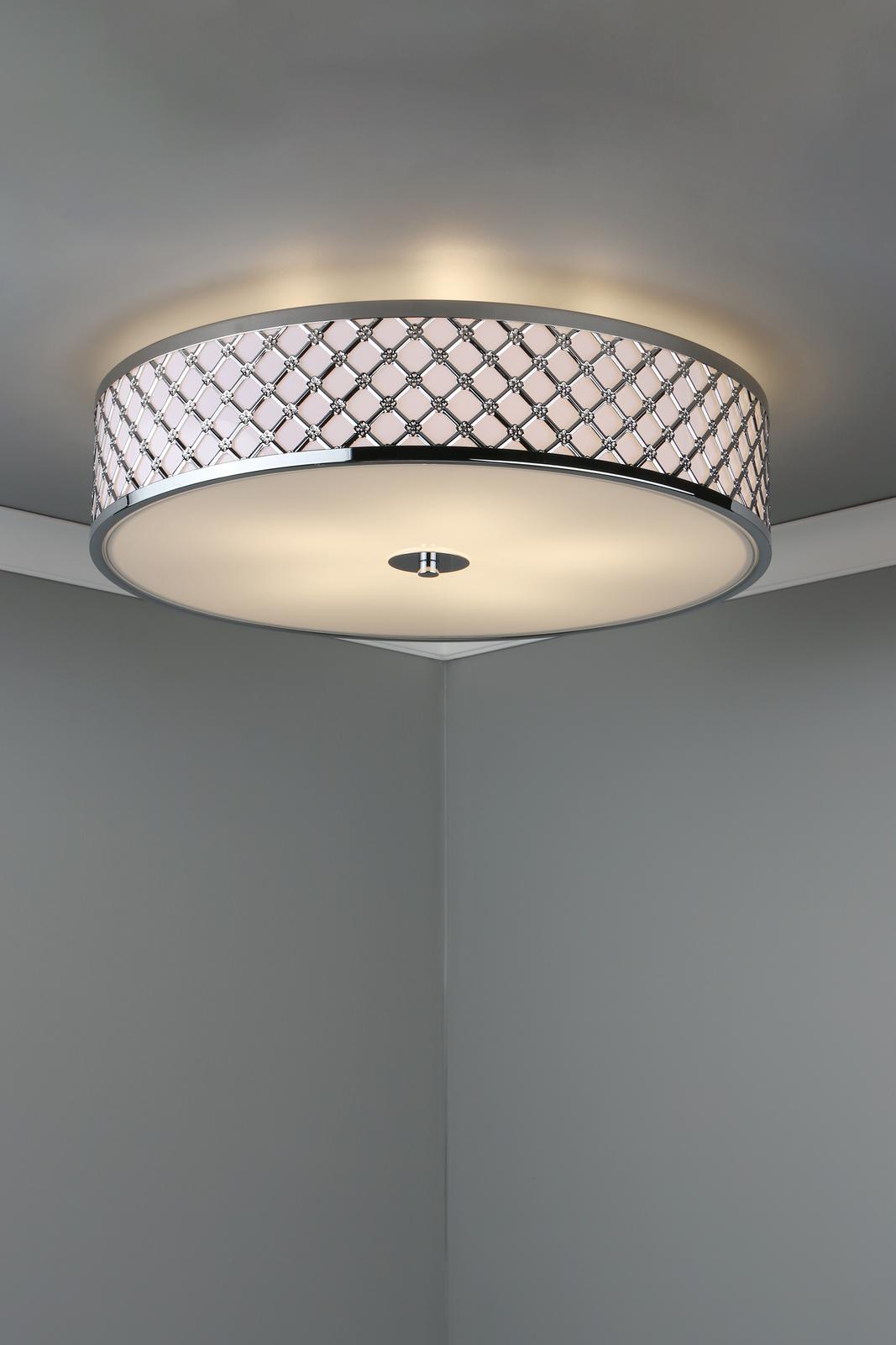 Civic 5 Light Flush Large Polished Chrome